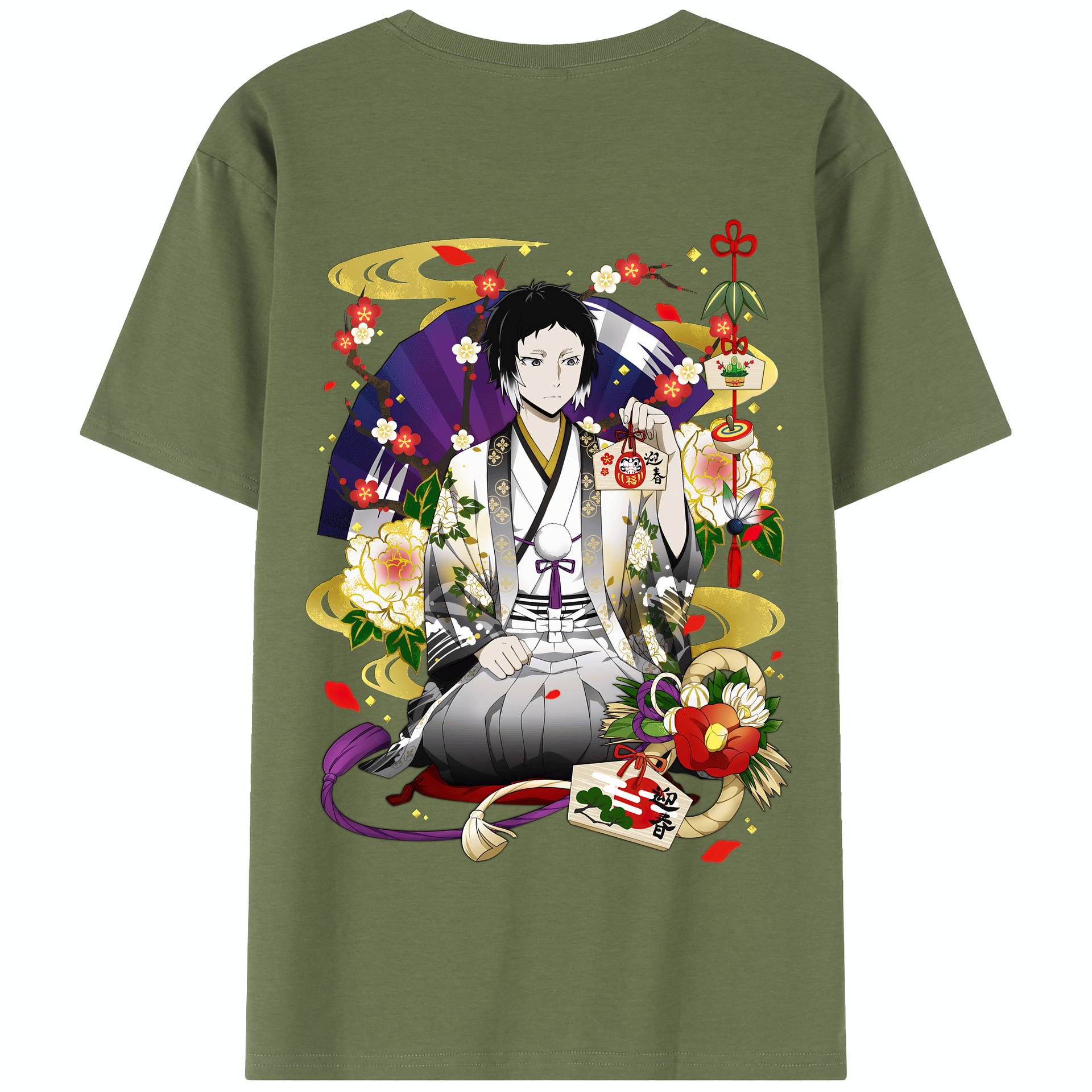 （画像用） 文豪ストレイドッグス Bungo Stray Dogs 綿100％半袖Tシャツ（背面プリント）